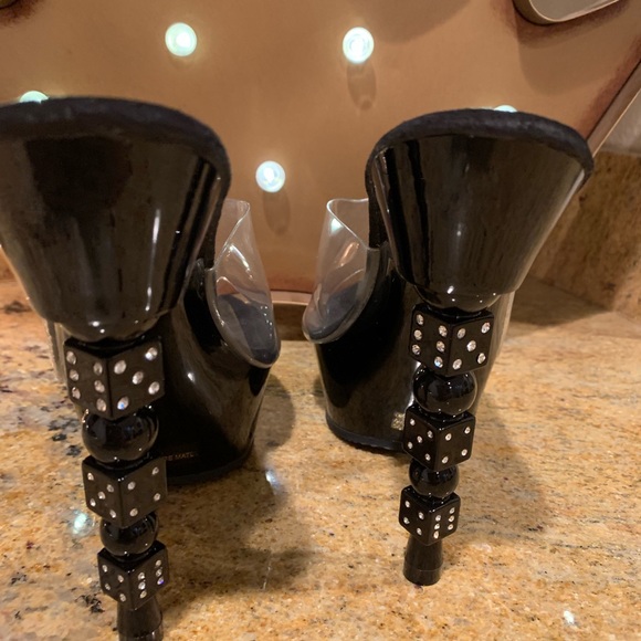 Pleaser Shoes New Pleaser Black Dice Heels Size 8 Poshmark